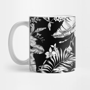 black and white tropical pattern Mug